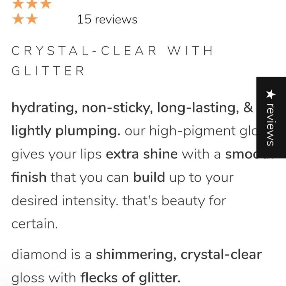 Beauty for certain diamond high pigment lip‎ gloss NWT sealed